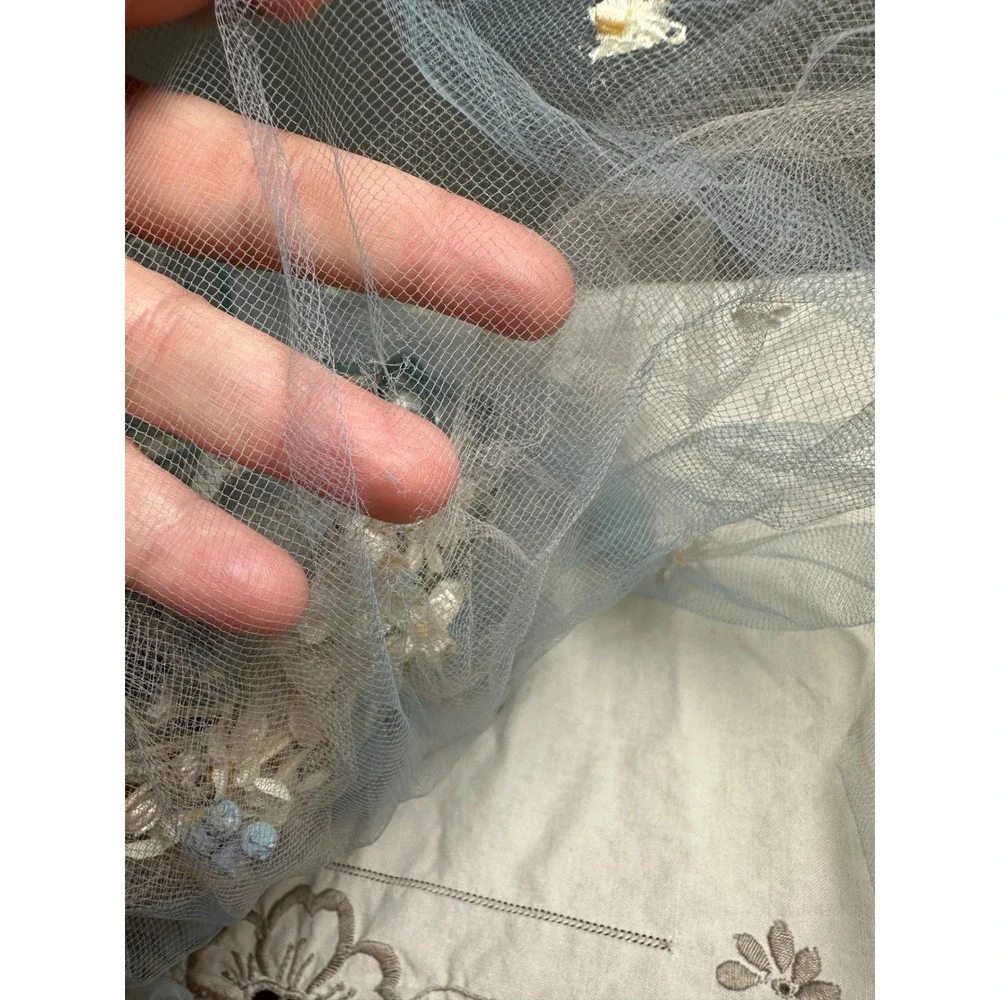 Vintage 1950s Wax Flower Fascinator Hat Crown Blue Veil Rizik Bros New York